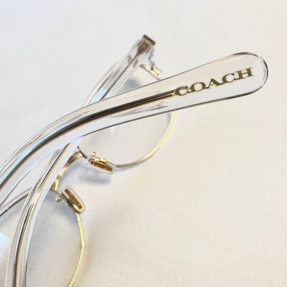 Coach HC6195 5111 Shinny Light Gold/Clear Stagecoach Emblem Eyeglasses 53-19-140 - Picture 9 of 10